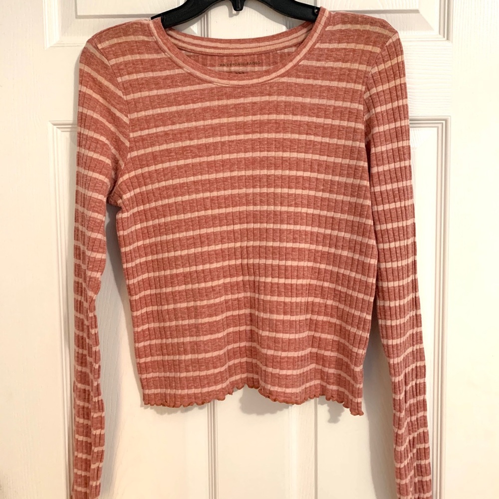 American Eagle: Long Sleeved Striped Tee